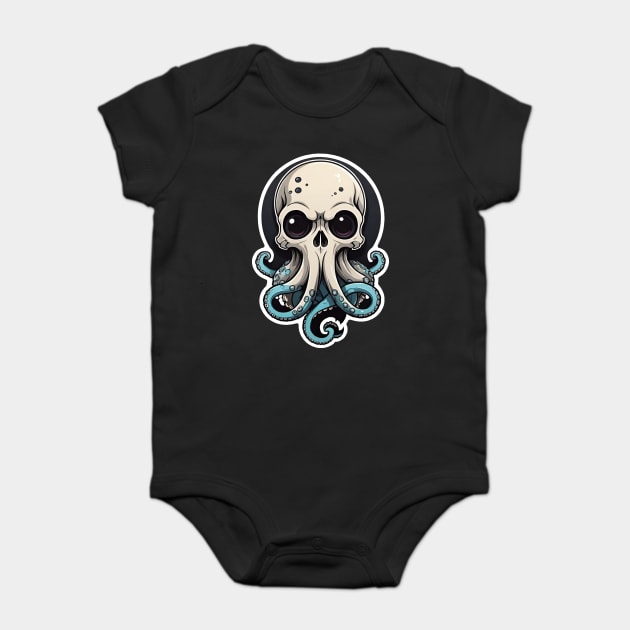 Octopus Skull 3 Baby Bodysuit by Grave Digs
